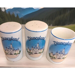 Vintage Disney Disneyland Castle Salt and Pepper Shakers Toothpick Holder Japan